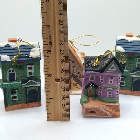 Ornaments Porcelain Christmas Tree Village illuminated Vtg 80's Holiday House - Picture 7 of 7